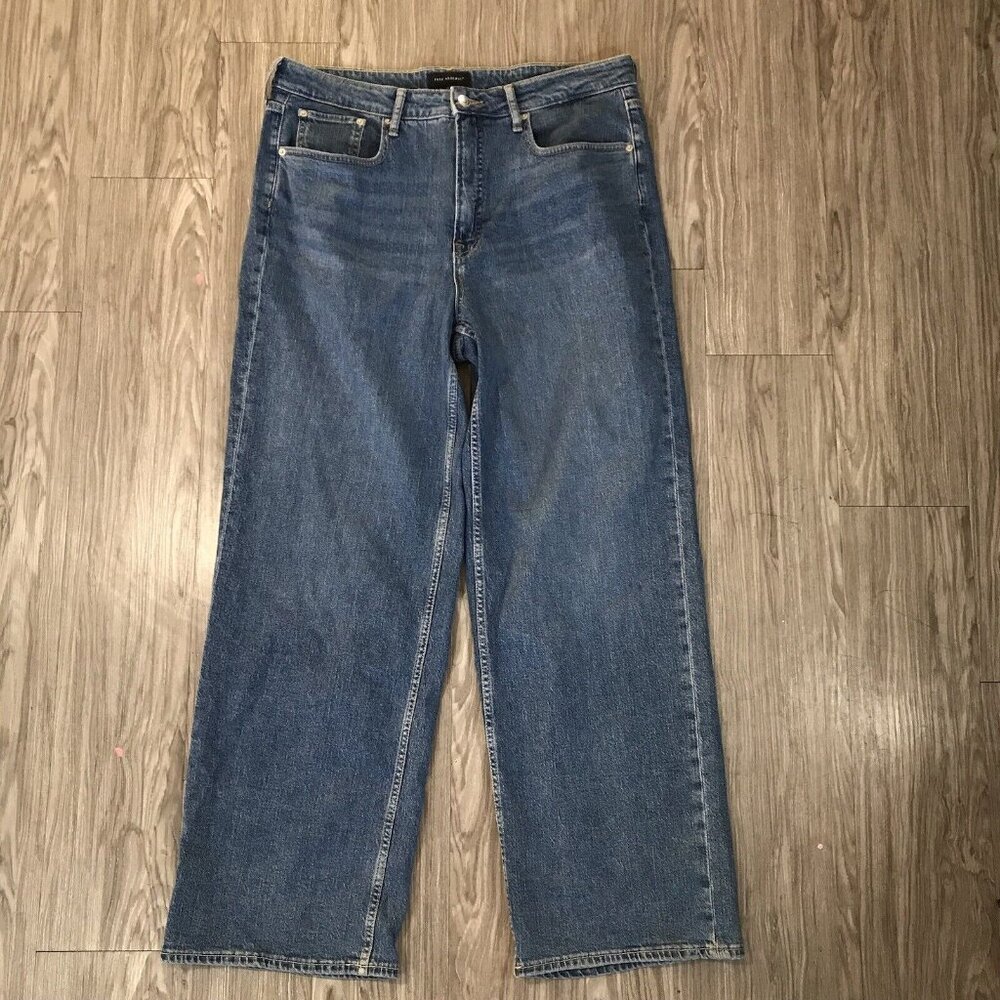Free Assembly Women's Jeans High Rise Full Wide Straight Size 16